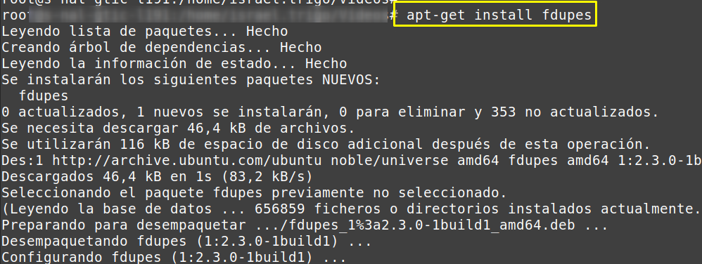 Instalación de Fdupes