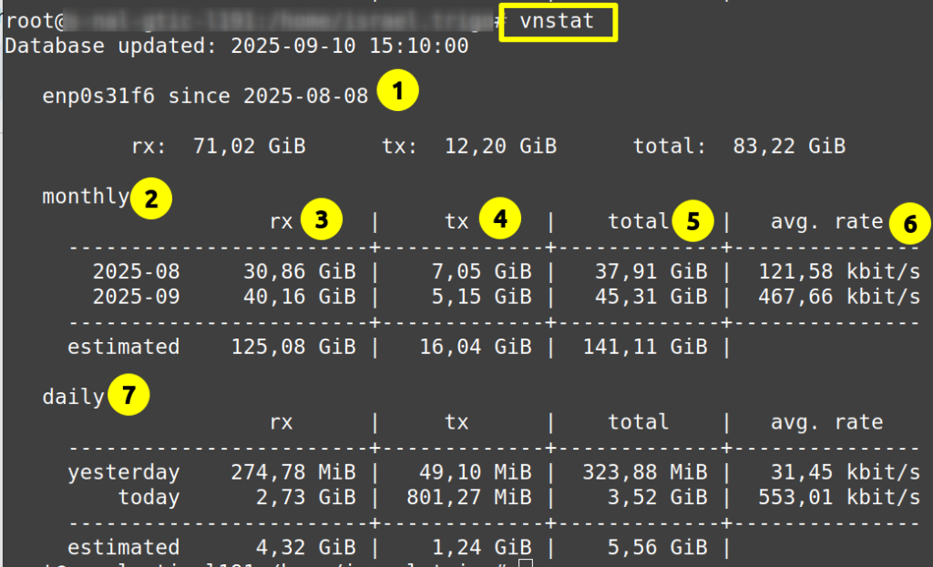 Vnstat resultado general